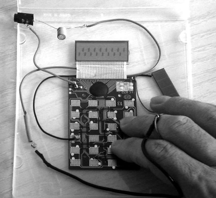 Solar powered calculator touch synthesizer