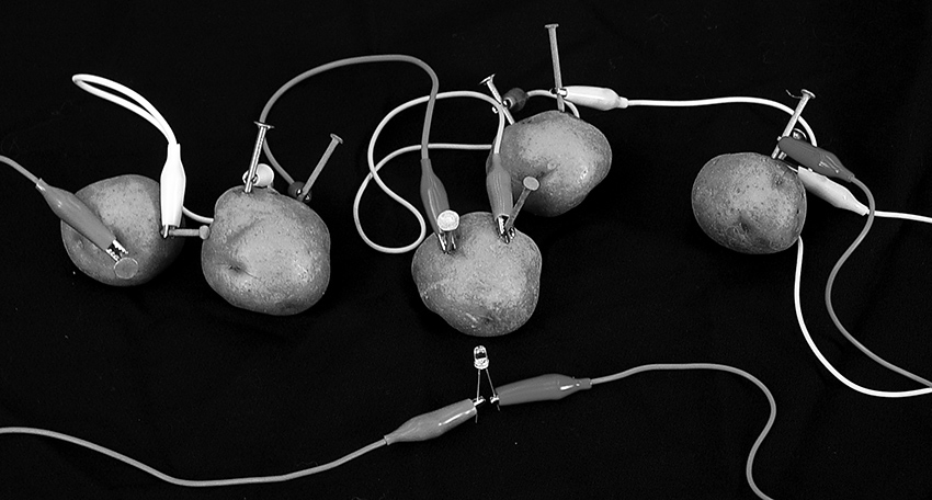 Adding multiple potato cells in series to increase voltage