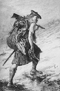 An picture of a man from Walter Scott's novel, Waverley (1814), a romantic portrayal of the Scottish Highlands.