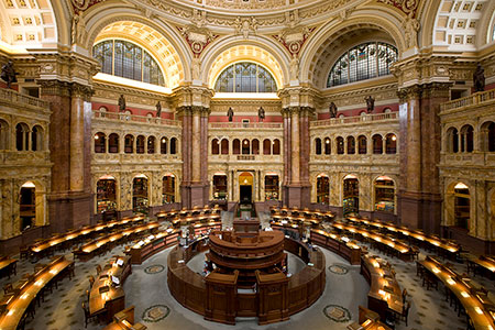 Main reading room of the Thomas Jefferson Building