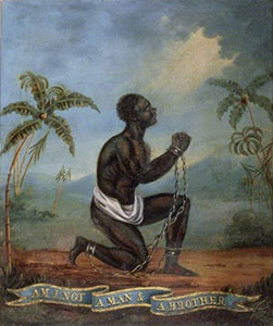 Image of a slave kneeeling down