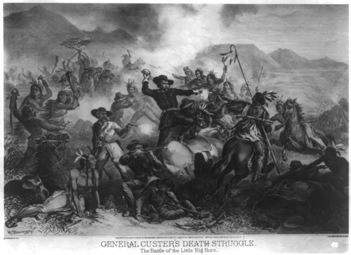 A fanciful depiction of Custer's last stand
