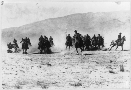 The 8th Gun Cavalry practices a charge during the Mexican Punitive Expedition