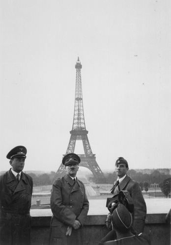 An unimpressed Hitler surveys the spoils of war, Paris
