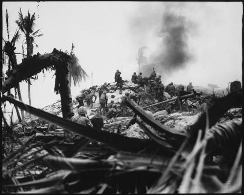 Marines storming Tarawa