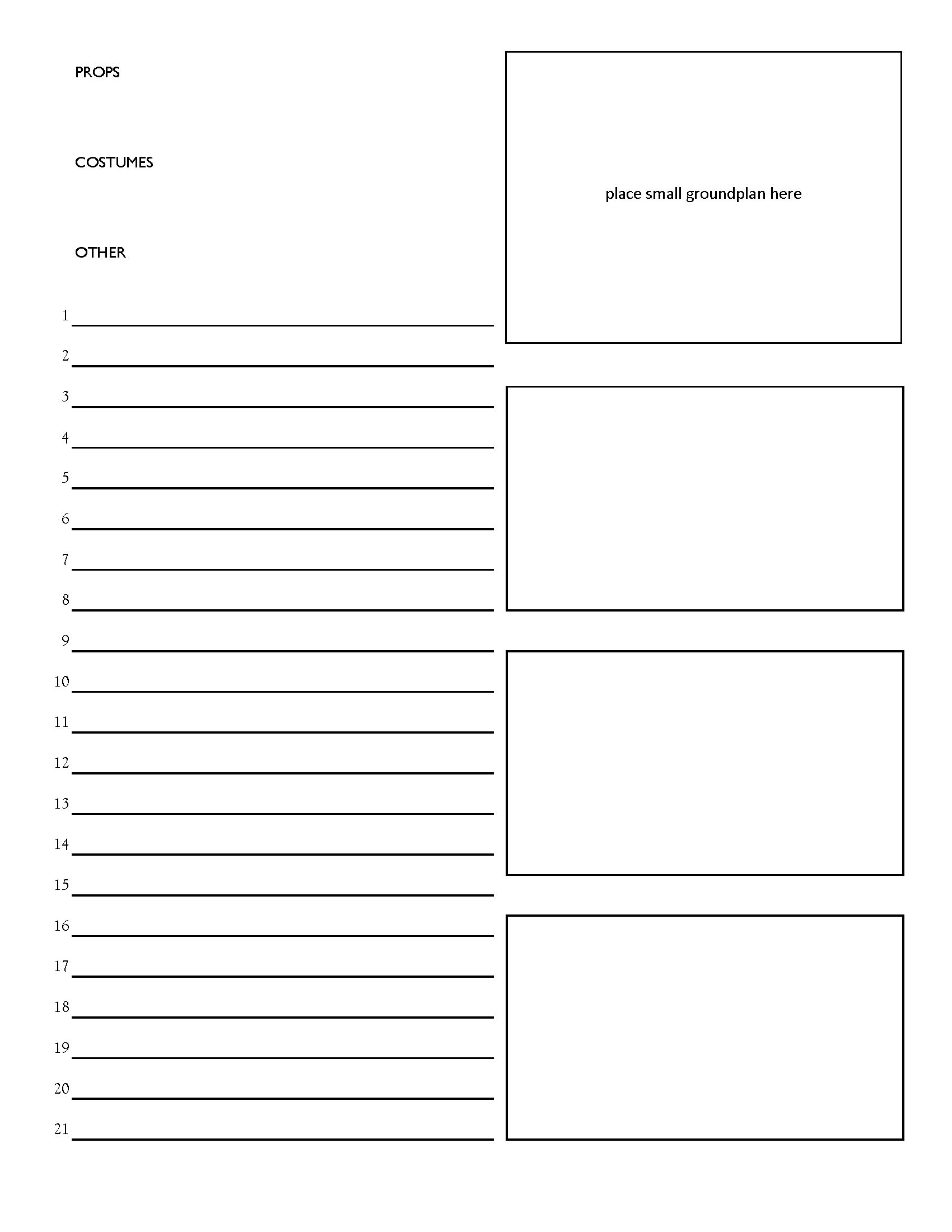 Backing Sheet for a Musical