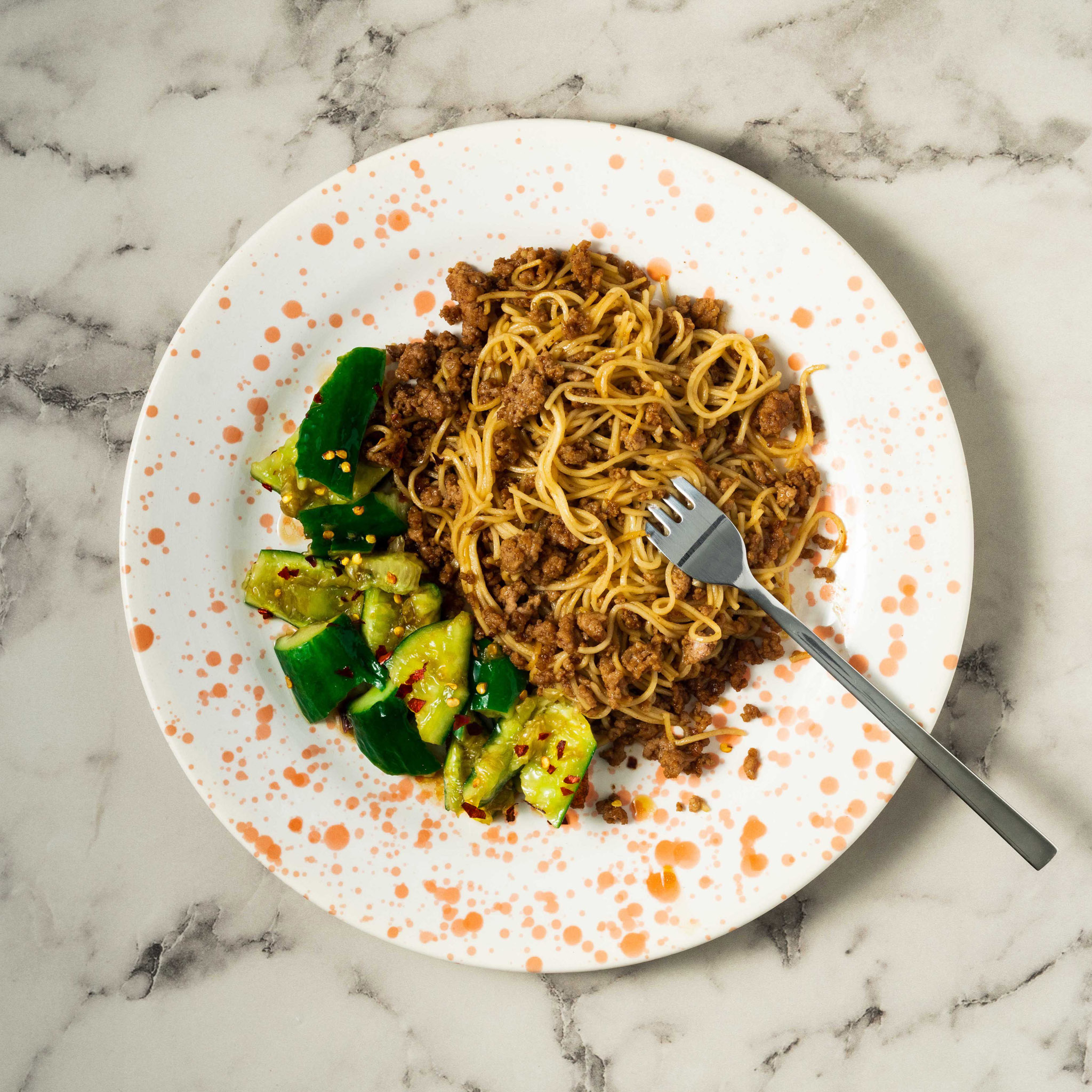Honey Garlic Pork Noodles With Smashed Cucumber Gousto