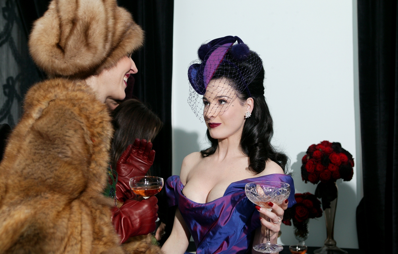 Dita Von Teese's Wedding Dress, 2005  Unusual wedding dresses, Celebrity wedding  dresses, Purple wedding dress