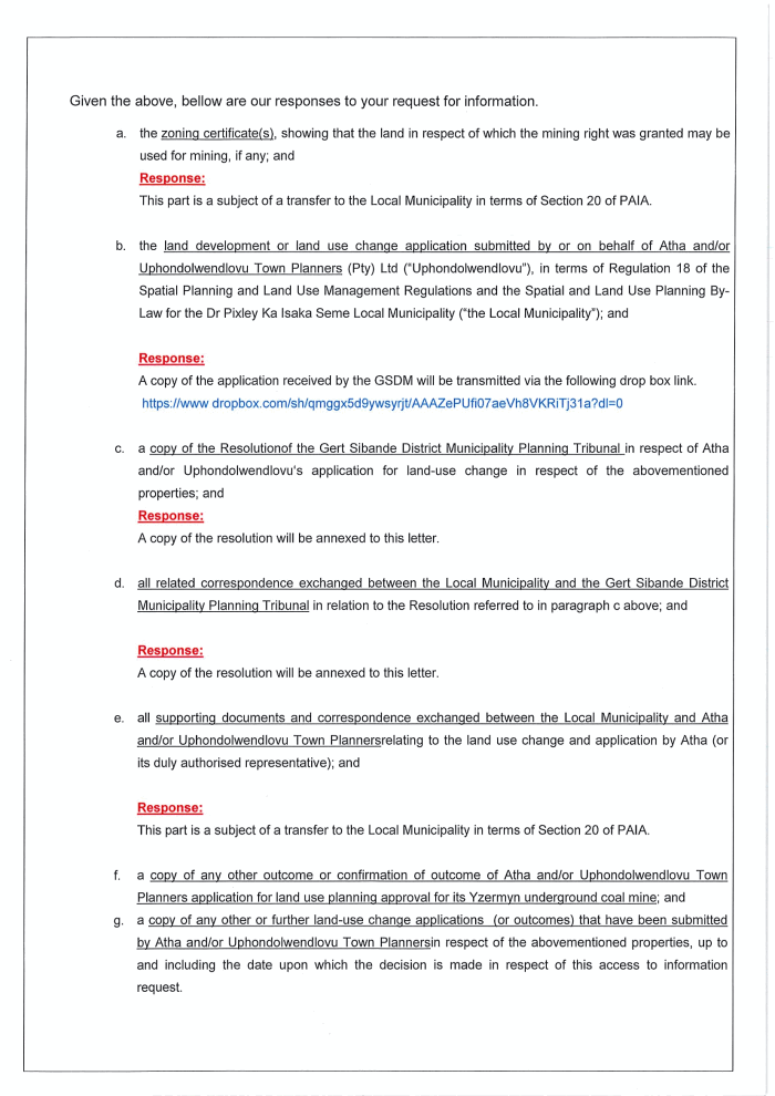 gert sibande response letter to paia request 30 january 2018 response letter to a request