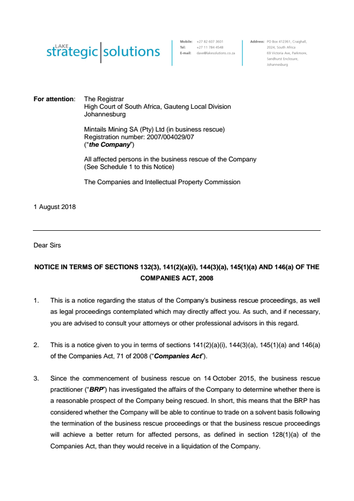180801 Notice to Affected Parties Mintails Mining Sa Pty Ltd