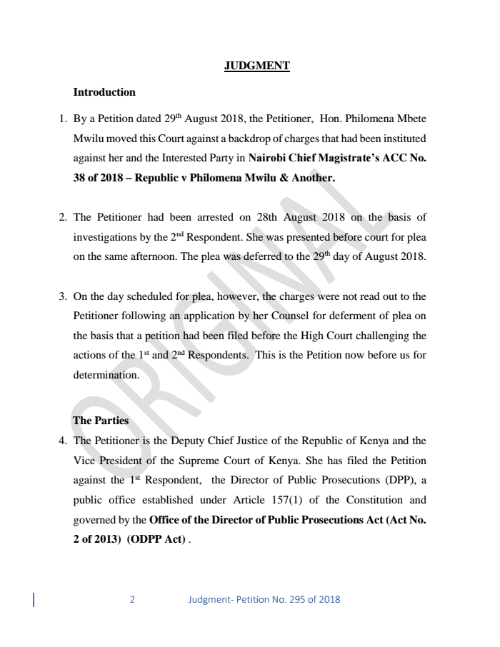 high court order and judgement