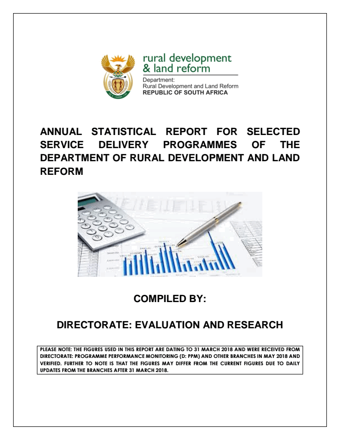 Annual Statistical Report for Selected Service Delivery Programmes of ...