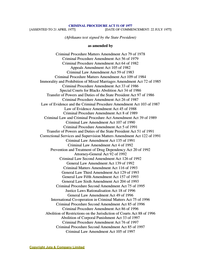 Criminal Procedure Act 51 Of 1977