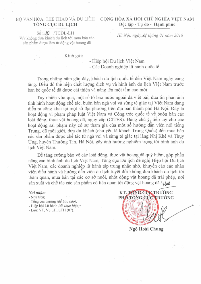Page 1 of 160111-OfficialLetter-VNAT-En