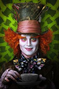 Johnny Depp as the mad hatter.