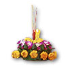 banana leaf & marigold/orchid kratong - loi kratong