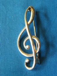 Sterling Silver Trebble-Clef  Brooch £20.00 inc. FREE postage.