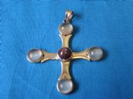 Rainbow Moonstone & Ruby cross, £40.00 inc. FREE postage.