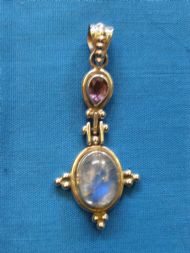 Rainbow Moonstone & Facet Amethyst Pendant, £37.50 inc. FREE postage.
