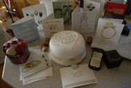 Cards and cake and bubbles and bling!