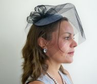 Grey Satin Sheen Fascinator