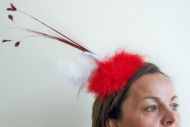 Red Feather Flamboyant Fascinator