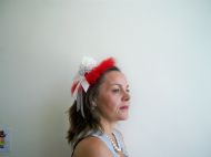 Fun Red Silk Fascinator