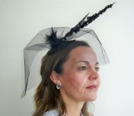 Black Spike Flower Fascinator