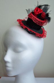 Red and Black Burlesque Fascinator