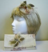 Butterfly Fascinator with matching clutch bag