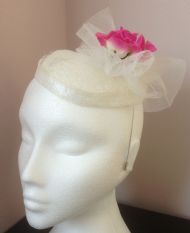 Ivory Sinamay Fascinator