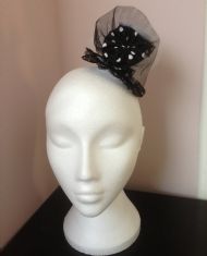 Black and White Polka Dot Mini top hat