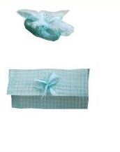 Turquoise Sinamay Fascinator with Matching Clutch Bag
