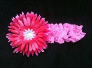 pink hairband with pink flower