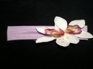 lilac hairband with 2 white orchids