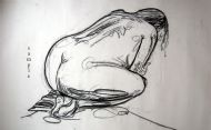 Looking-Charcoal on cartridge paper 100cm x 75cm