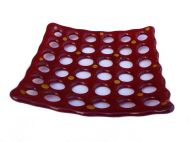 Red Glass Woven Plate