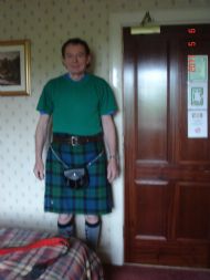 Bjorn in a Kilt at start of Great Glen Way Day 7