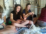 Carpet making with the ladies association