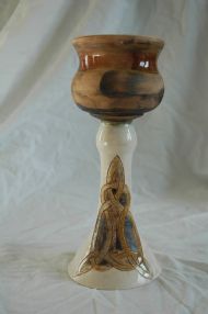 Brown and White Goblet