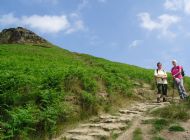 Pause for breath before the final ascent - Roseberry Topping July 2013