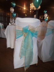 Double sash - Teal/Champagne