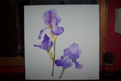 irises on canvas