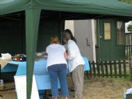 Tasting stall setting up