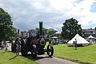 Steam engine on the village green, from Creaton in Bloom 2014
