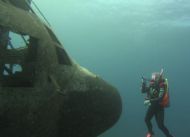 Having a chat with the pilot about his parking skills in Aqaba 