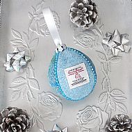 Harris tweed Christmas tree bauble pale blue