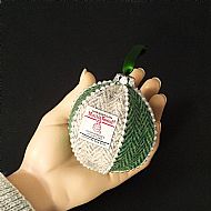 Harris tweed Christmas tree bauble green and grey
