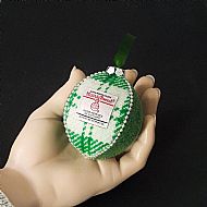Harris tweed Christmas bauble green and white tartan