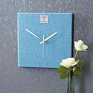 Harris tweed large square clock pale blue